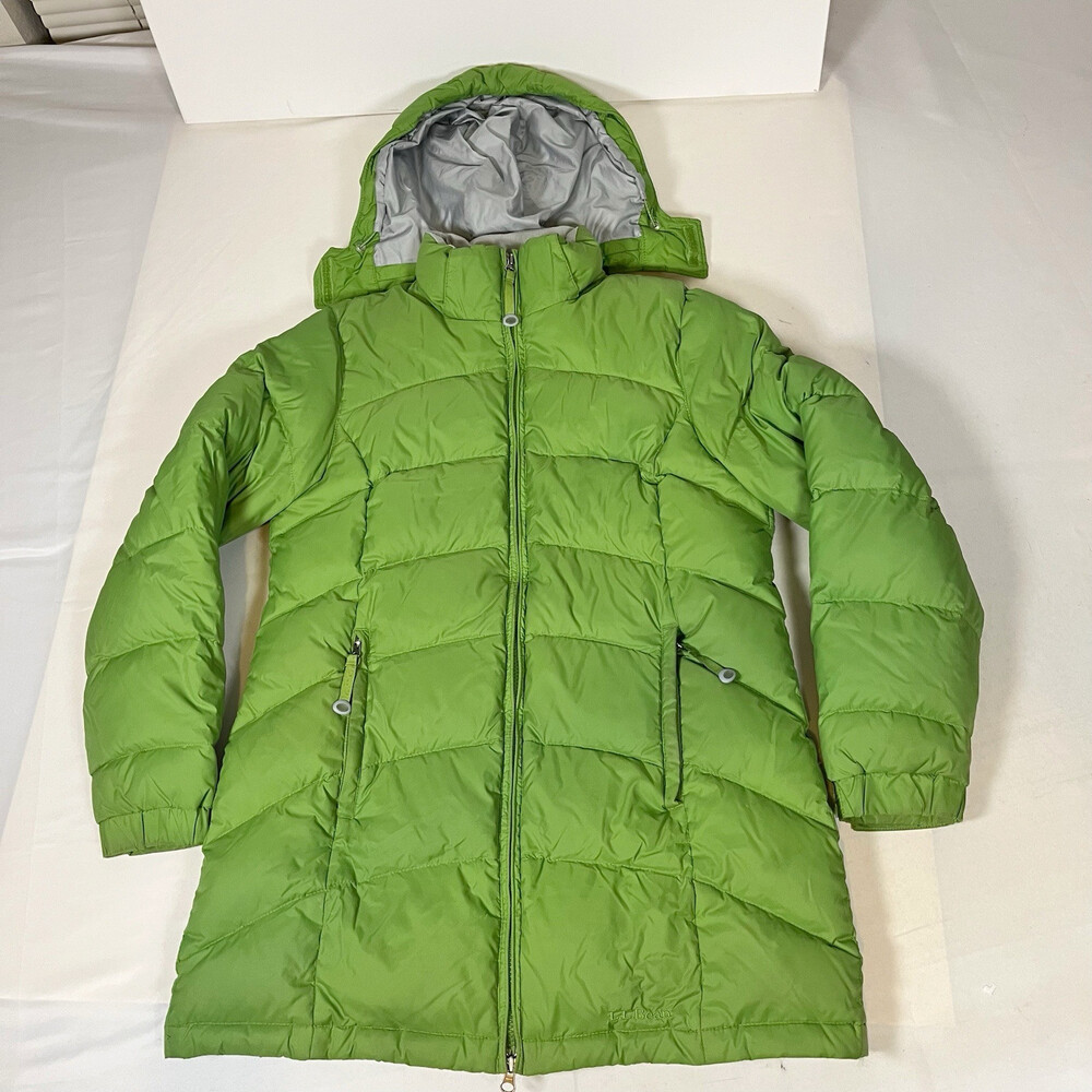 L.L. Bean Womens Goose Down Parka Jacket Puffer Coat Hood Quilted LL Bean